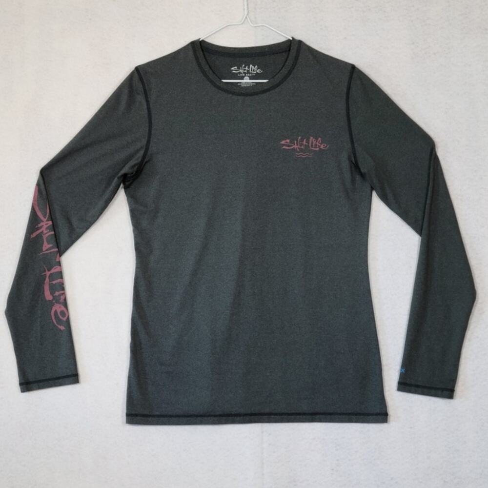 Salt Life Long Sleeve SLX uVapor Performance Fabric T-Shirt, Men Sz M, PRE-OWNED